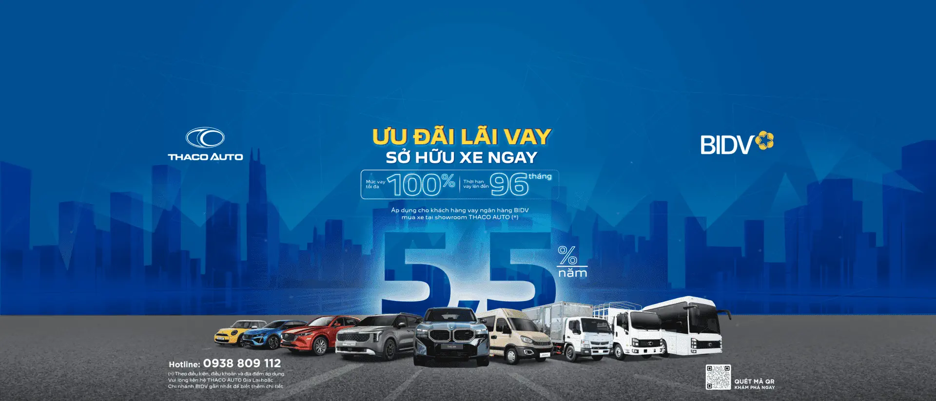 THACO AUTO hợp tác BIDV triển khai gói vay mua xe ưu đãi đến 100% giá trị xe, lãi suất chỉ từ 5,5%/năm