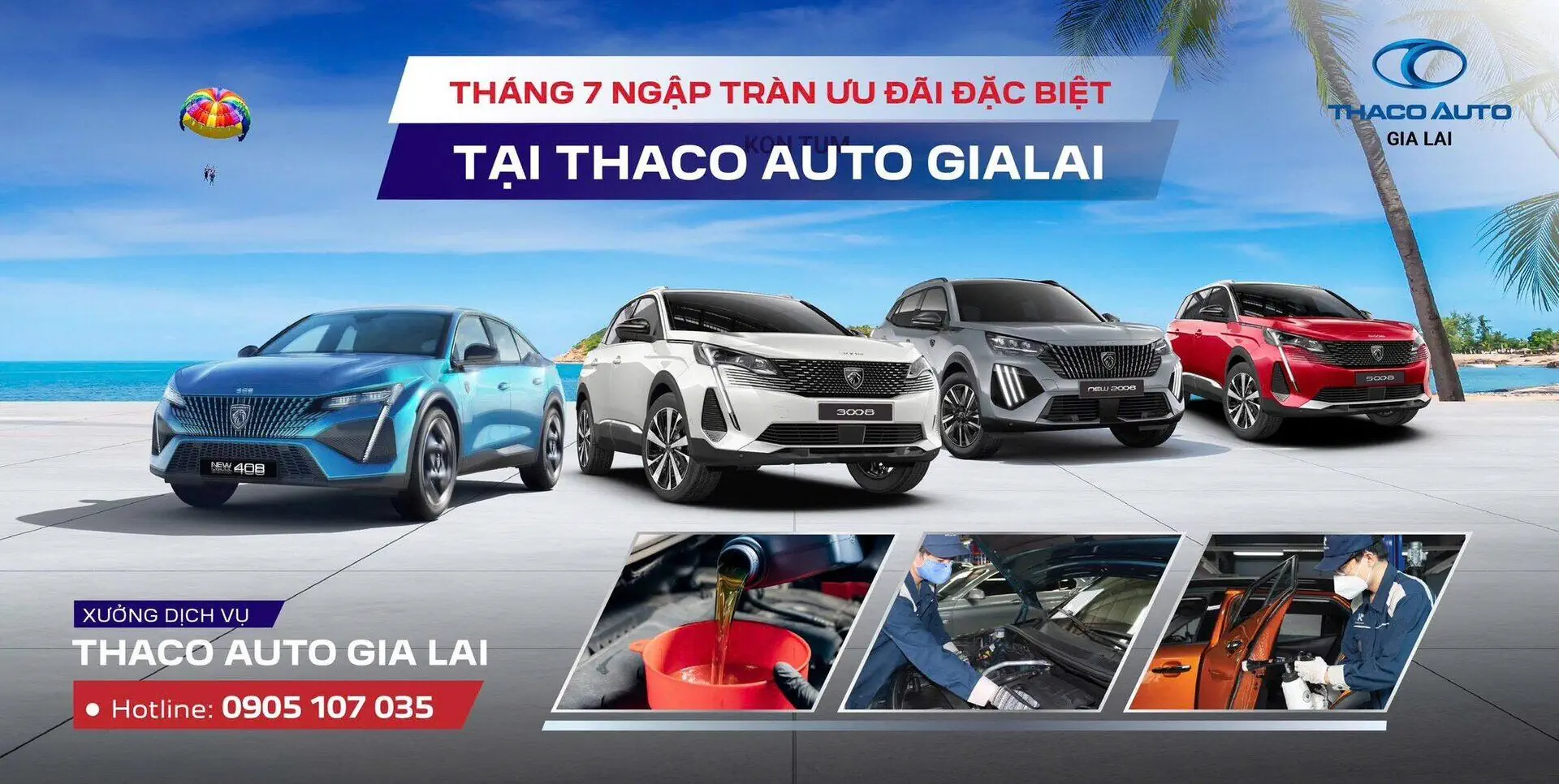 THACO AUTO Gia Lai - Ưu đãi hấp dẫn dành cho dịch vụ trong tháng 7